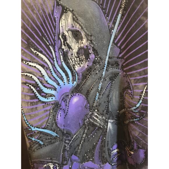 Affliction T-shirt Mortal Alchemy Buckle Mens Size 2XL Gray/Purple Stonewash - Picture 6 of 6